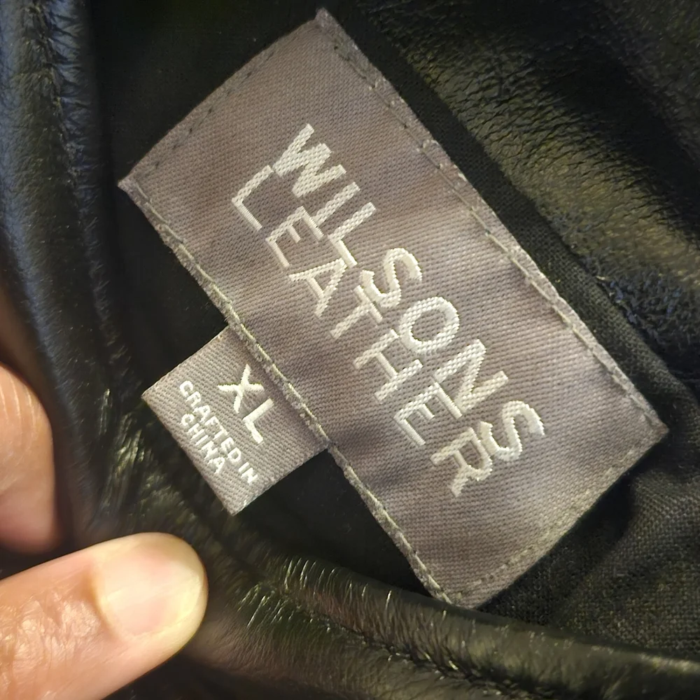 Wilsons Leather Black Hooded Belted Faux Leather Jacket